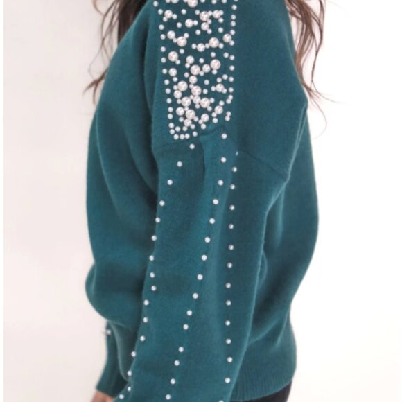 Demi Pearl Sweater 143 Story by Line Up Green Size Small - Picture 4 of 6